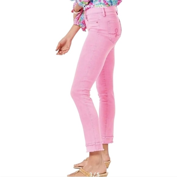 Lilly Pulitzer south ocean high rise pink jeans size 8 - Picture 3 of 9